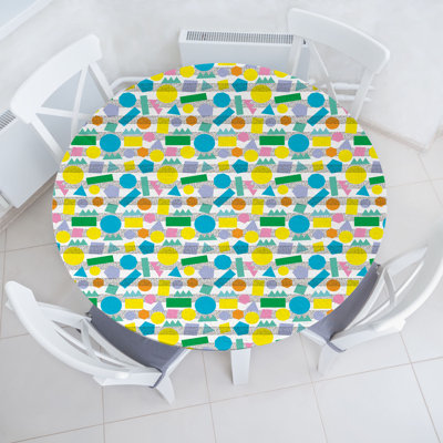 East Urban Home 1990s Fitted Round TableclothMulticolor 84884