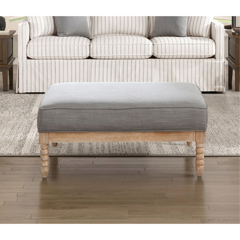 41,5 po x 27 po en tissu gris et cadre en bois massif avec rembourrage en mousse classique