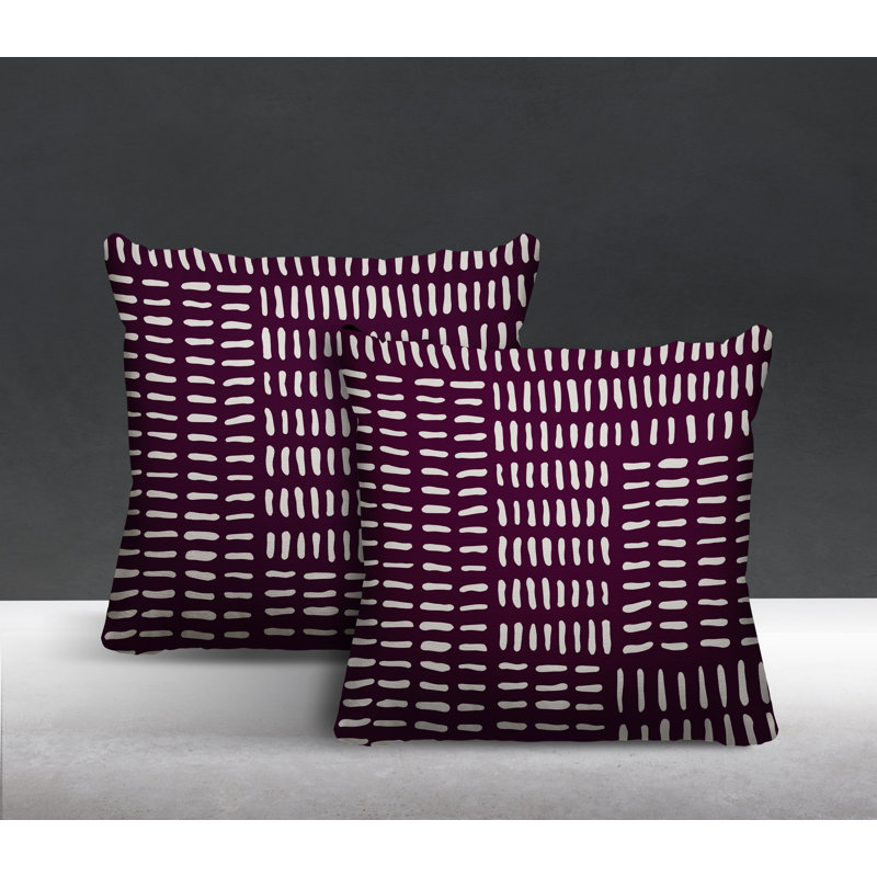  Coussin intérieur / extérieur carré, L 15 po x H 15 po, Mauve