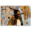 Golden Penguin Abstraction - No Frame Print on Canvas-98483861
