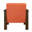 Chaise d'appoint rembourrée 100% tissu dans une structure orange en bois massif avec finition noyer pour les coussins de hall d'entrée attachés