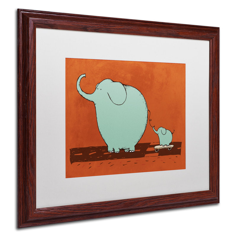 « ragement éléphant » par carla martell, art encadré, Blanc, H 16 po x l 20 po