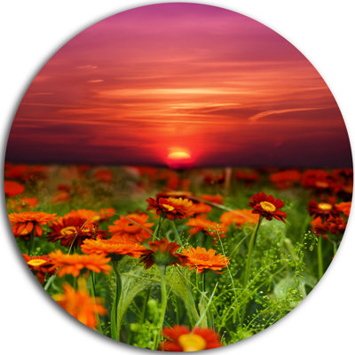 " Sunset Flowers with Red Sky " Print