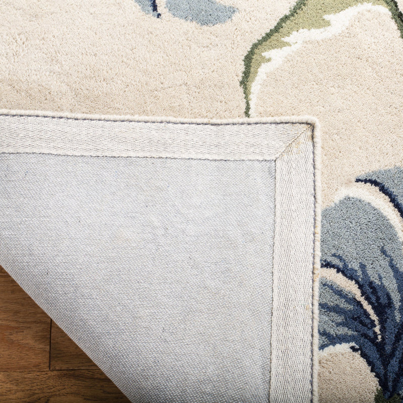 Avayah Soho Hand Tufted Wool And Viscose Floral Rug, Rectangle 5' x 8'