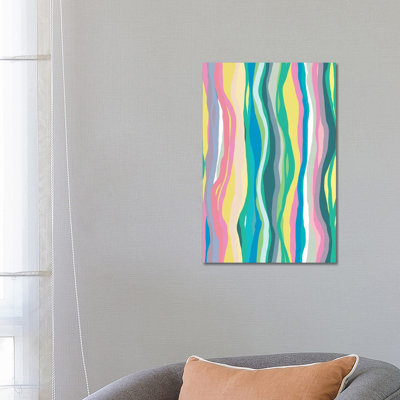Colourful Agate Slides 1 Piece Wrapped Canvas Painting