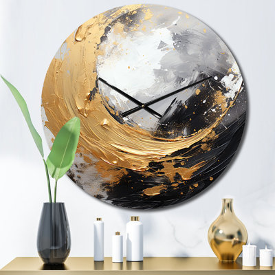 Yin Yang Beyond Duality Abstract Gold And Black II Metal Wall Clock -  Design Art, CLM86516-C23