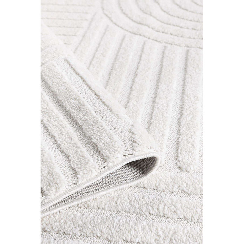 Luxurious Cream Area Rug, 3.3 x 19.7 Feet | 100% Polypropylene, 1.7 cm Pile Height | Machine Woven, Non-Slip Dot Underside, Antibacterial | Perfect for Living Room, Bedroom, and Dining Room Decor