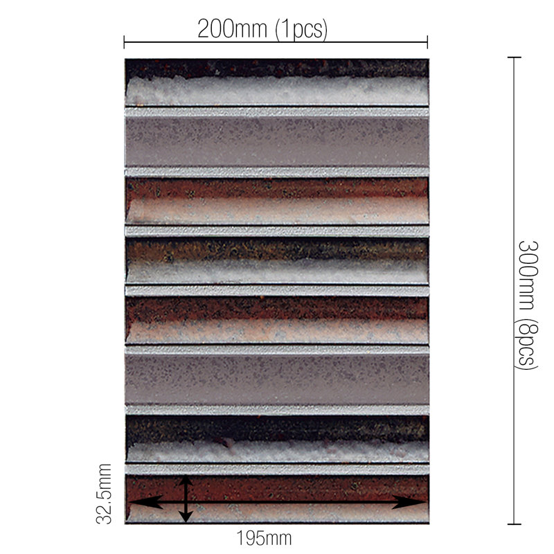Sairin 1.28" x 8" Ceramic Grid Mosaic Wall Tile, Brown Mix