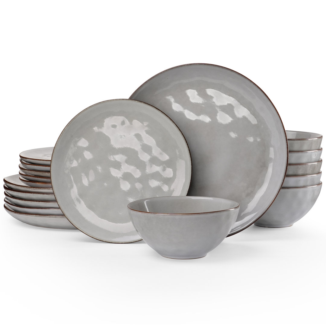 18 Piece Stoneware Dinnerware Set - Service for 6