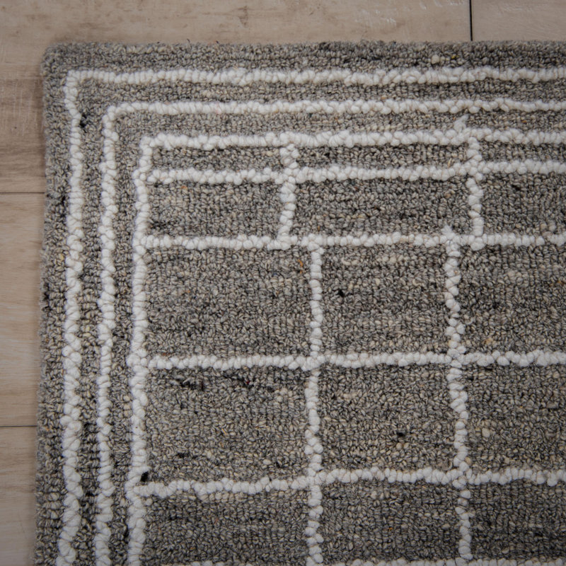 Tapis 100% laine touffeté à la main, Rectangle 8 pi 9 po x 11 pi 9 po
