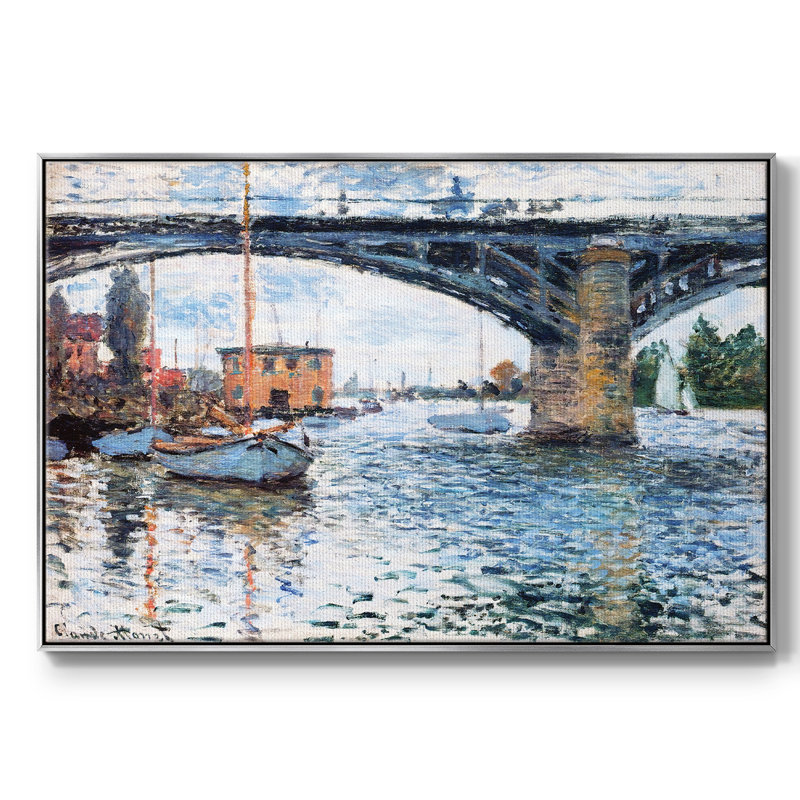 " The Bridge At Argenteuil, Grey Weather, 1874 ", Silver, 41" H x 27" W x 2" D