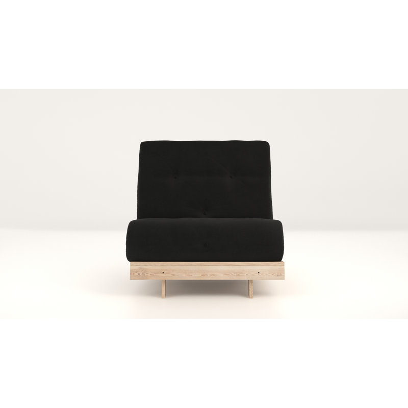 Chenango 75cm Upholstered Futon Chair, Black