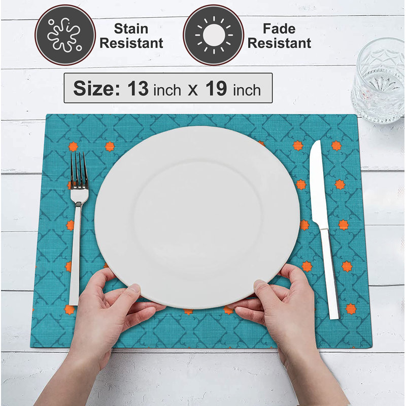 Combo Pattern Cotton Fabric Dining Table Placemats Set of 6