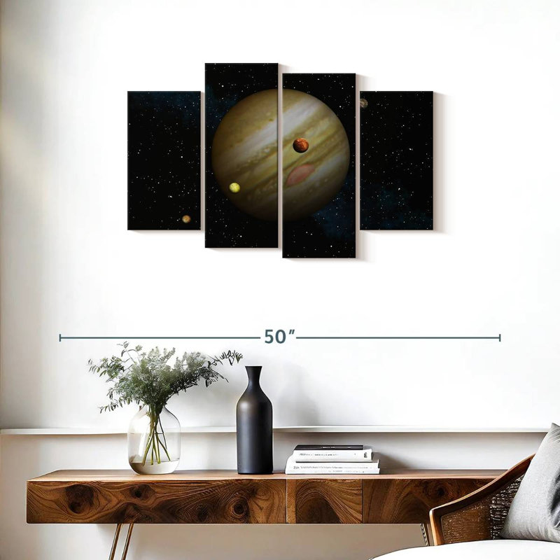 Oberle Jupiter et ses lunes, H 22 po x l 36 po