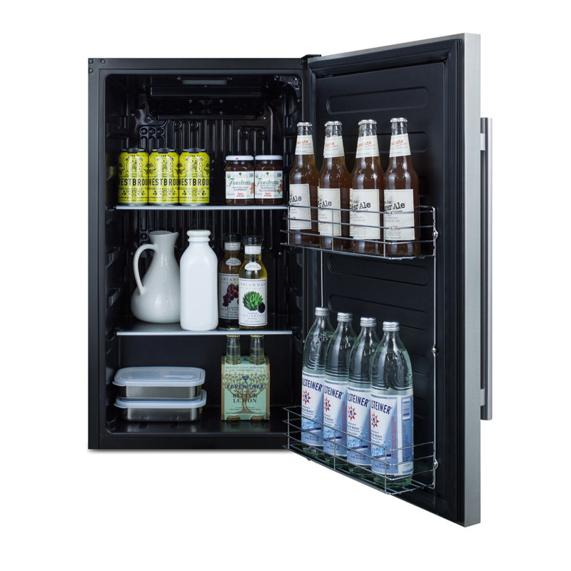 Summit Appliance 3.13 Cubic Feet Built-In Mini Fridge, Stainless Steel