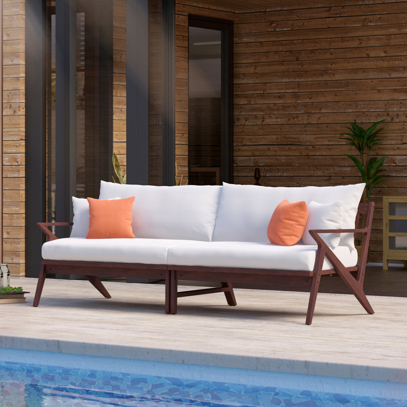 Minhaj Sunbrella Outdoor Sofa, Cast Coral