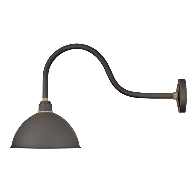 Foundry Wall Mount Outdoor Barn Light, 17" H x 12" W x 24" D, Black