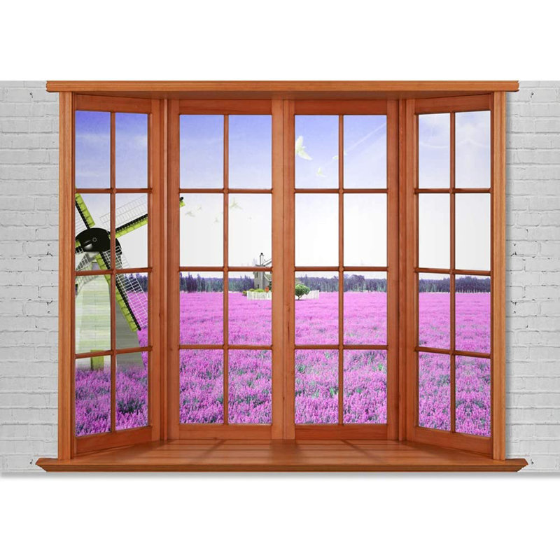 Adhésif mural fenêtre vue de la nature, L 100 po x l 144 po