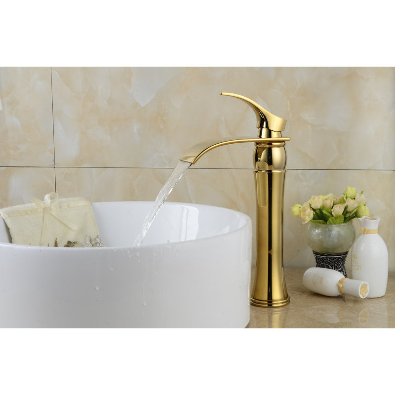 Robinet de salle de bain vasque à poignée simple, Nickel brossé