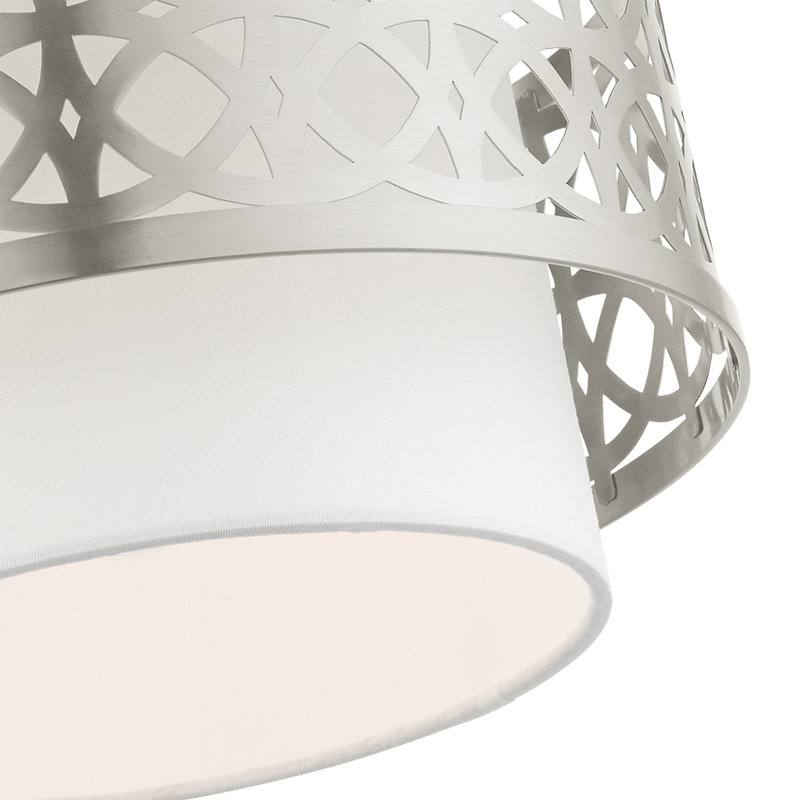 Plafonnier encastré 1 lumière 12 po Eraman, Nickel brossé