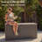 EAST OAK 28.4'' W 150 Gallons Lockable Deck Box in Grey