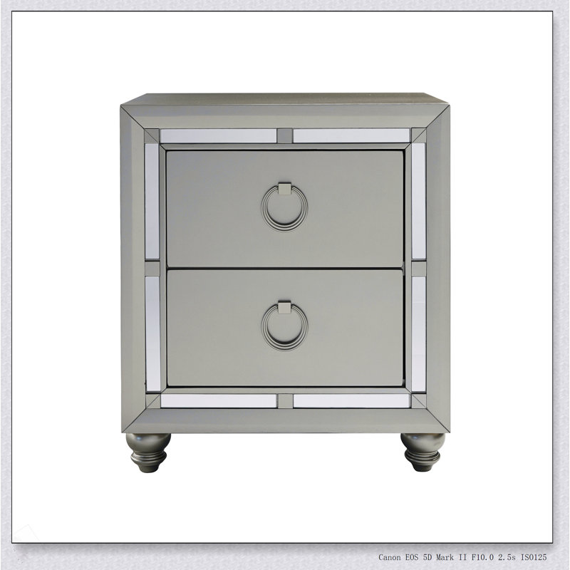 Table de chevet argentée CHLOE GEMSTONE