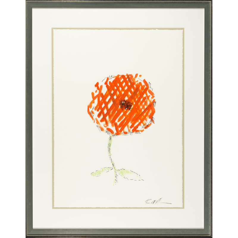 Cross Hatch Flower Print by Robert Robinson