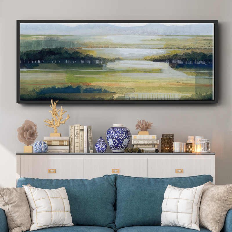 Lime Strata II- Framed Canvas