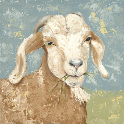 " Farm Life-Brown Goat " by Jade Reynolds Painting Print