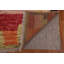 Tapis orange / vert / noir en laine noué à la main de conception unique 6 pi 8 po x 9 pi 8 po New Age