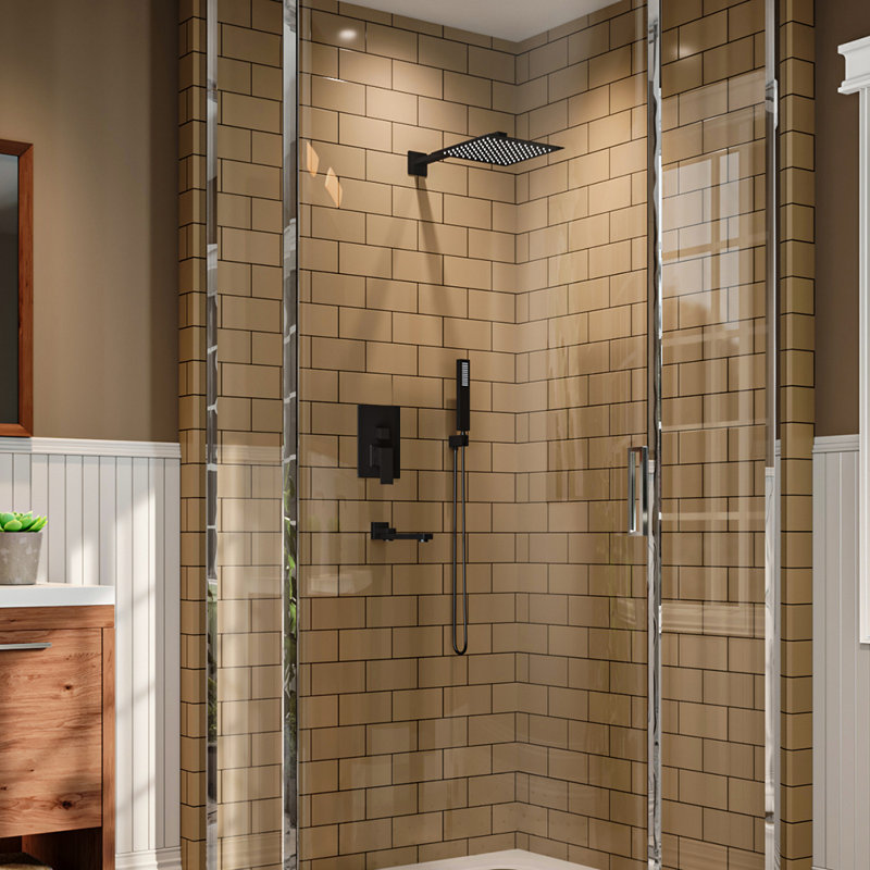 Lynelle Mixer Shower with Fixed Showed Head, Black