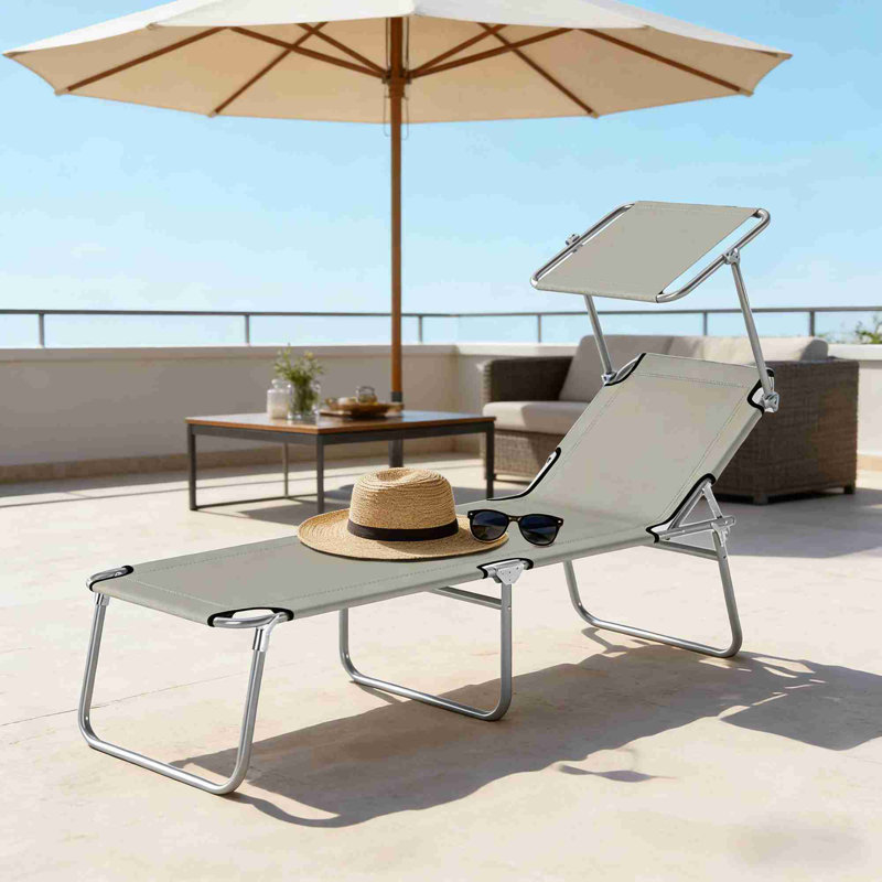 Chaise de bronzage pliante pour patio