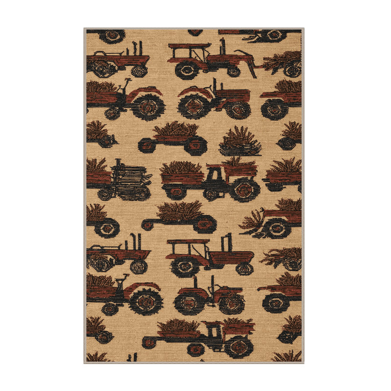 Tapis de transport brun lavable à la machine, Rectangulaire 2 pi x 3 pi