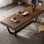 Walnut Rectangular Manufactured Wood Writing desk with drawers desk