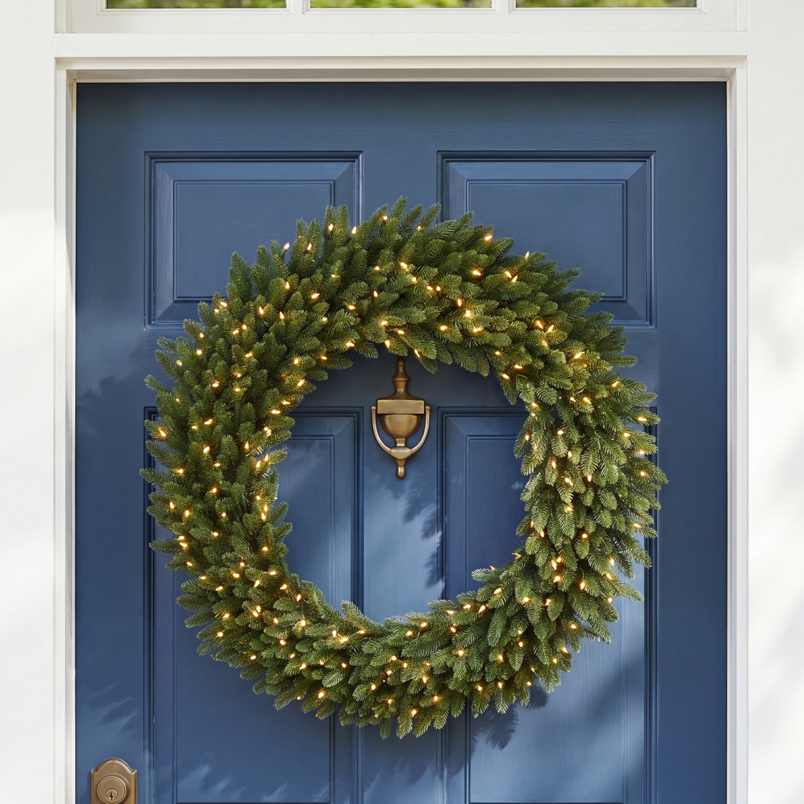 48'' Faux Fir Lighted Wreath