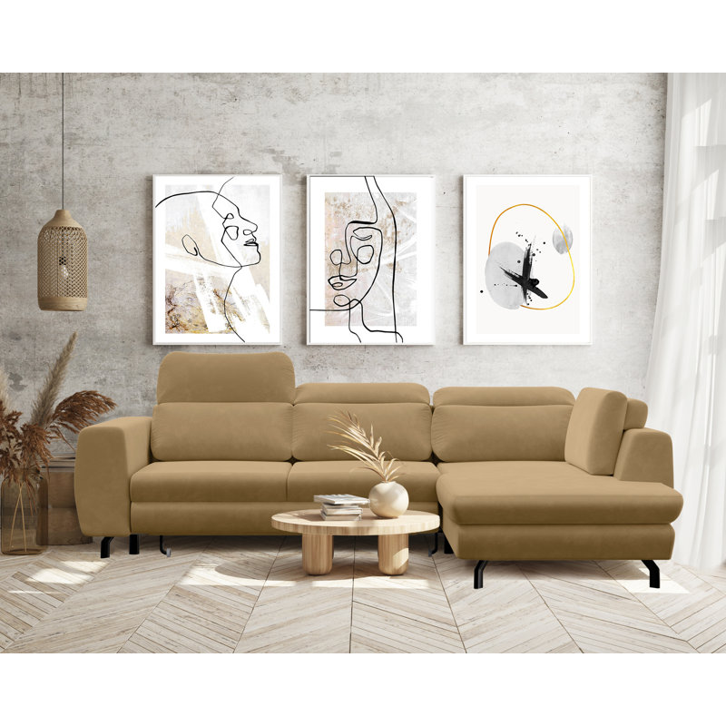 Aalijah 4 Seater Sofa Bed, Right Hand Facing, Brown