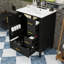 Meuble-lavabo autoportant moderne avec lavabo en céramique durable, charnières à fermeture en douceur et grand espace de rangement-107868657
