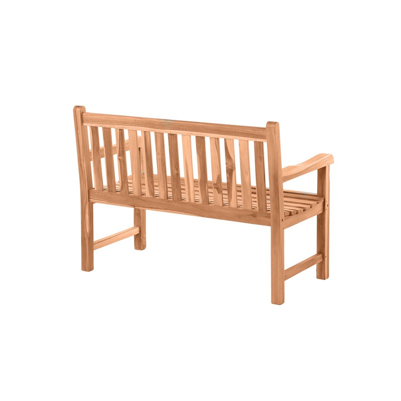 Lindel Solid Wood Teak Outdoor Bench, 92cm H x 120cm W x 63cm D