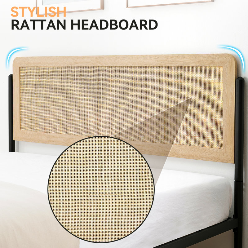 Alexandia Wicker / Rattan Platform Bed, Full