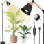 Plantes d'intérieur à spectre complet faisant pousser des lumières, grande lampe de croissance sur pied à hauteur ajustable avec ampoule COB, lampe de croissance pour plante à plancher 4/8 / 12H pour plantes moyennes du milieu, noir