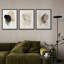 Ensemble de 3 reproductions d'art encadrées délavées à l'encre beige doux pour le couloir de chambre à coucher-123941045-123941044