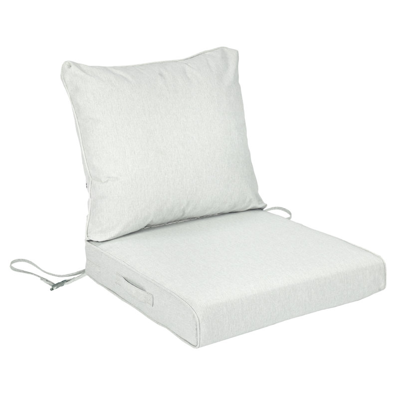 Outdoor Water-resistant Deep Seat Cushion Set, Gray, 25" W x 25" D