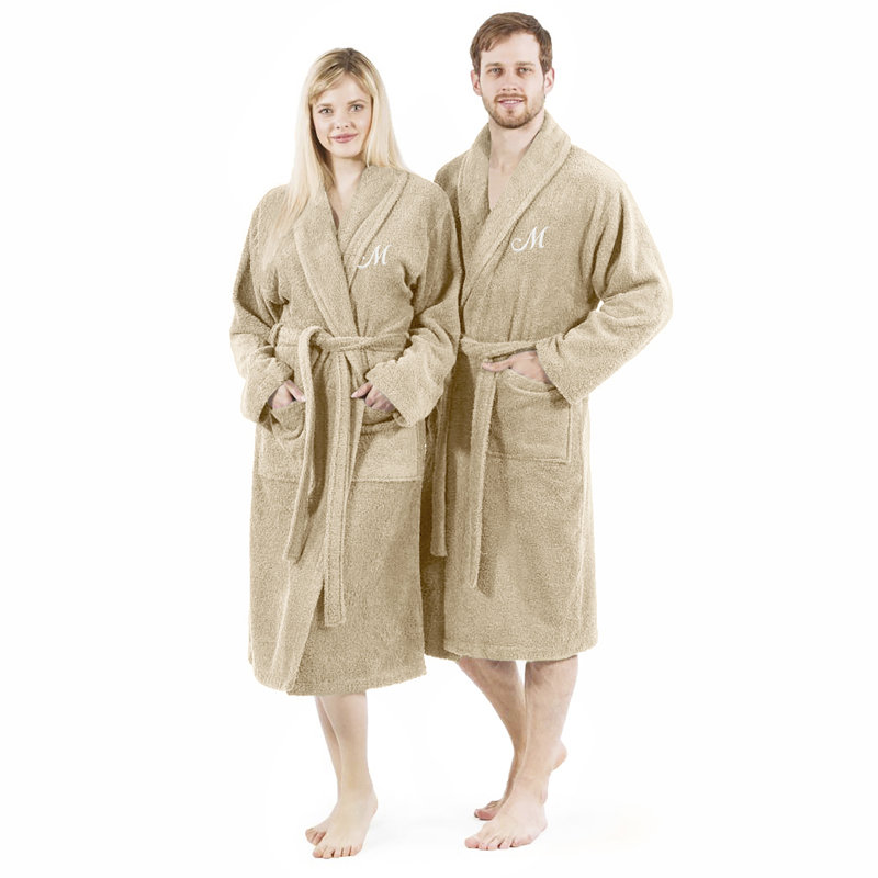  Peignoir mi-mollet en coton turc avec poches, TG, M