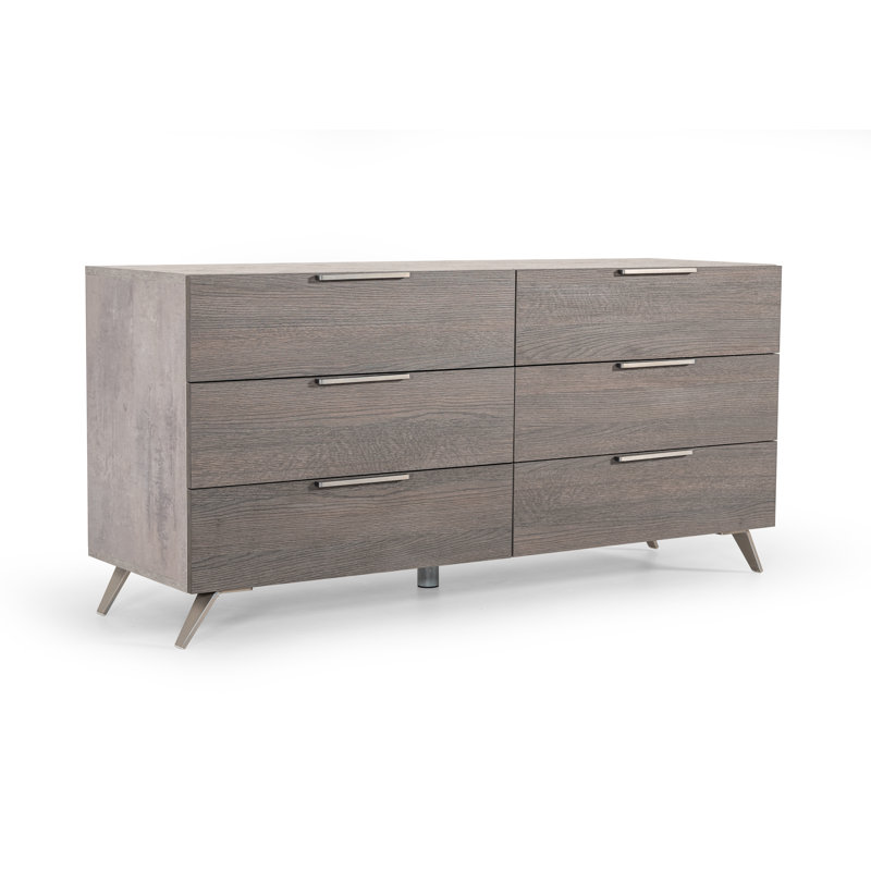 Commode double 6 tiroirs avec miroir Ingetraud