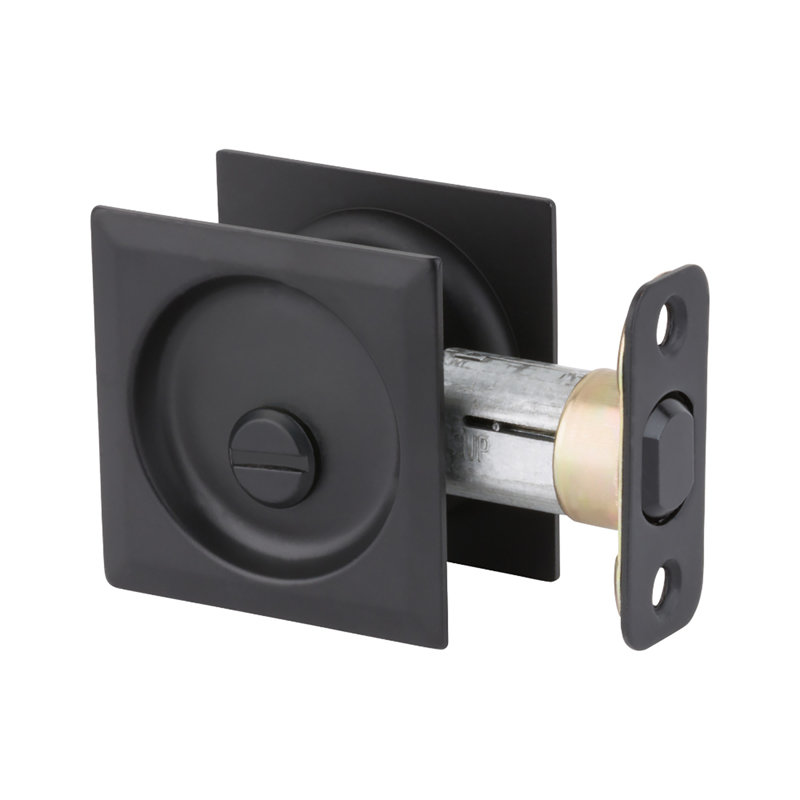 Iron Black Square Privacy Pocket Door Lock