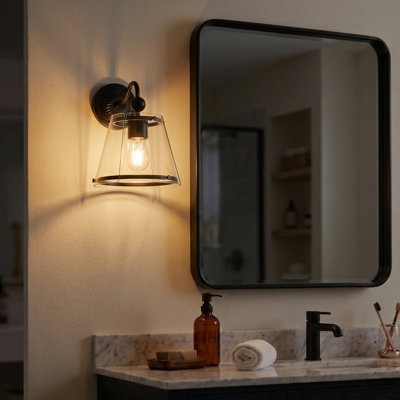 Applique murale 1 lumière en verre noir