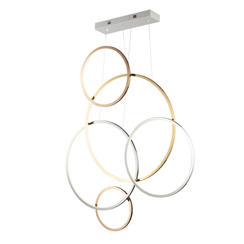 Aleria 5 - Light Gold/Silver LED Unique/Statement Pendant