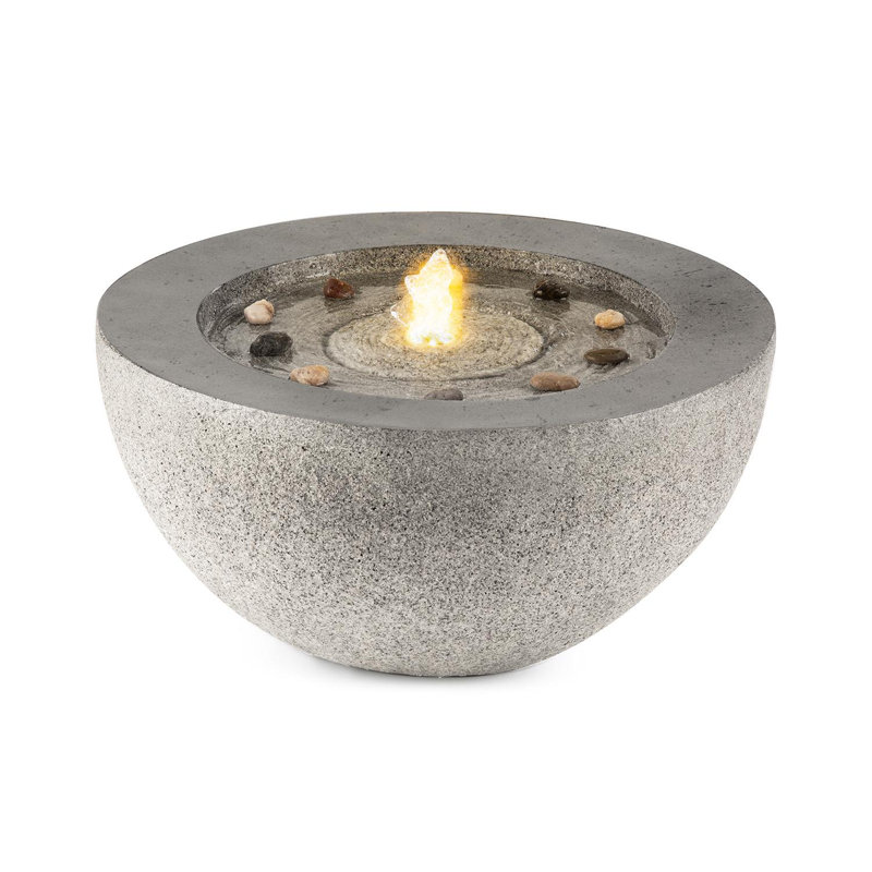 Outdoor Rock Fountain with Lights