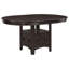 Table de salle à manger ovale avec finition espresso avec rallonge, 4 couverts, pied central en bois massif pour cuisine et salle à manger