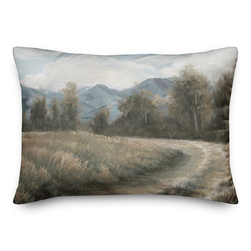 Coussin intérieur / extérieur Treeline Mountains Country Road